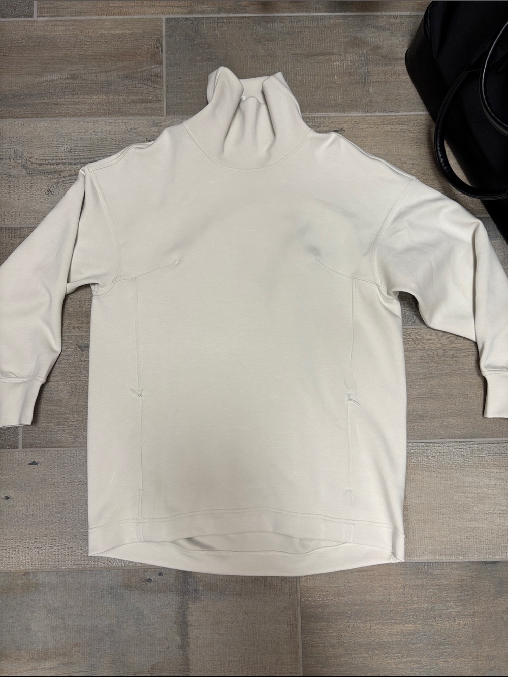 Men's Cream Funnel Neck Sweatshirt